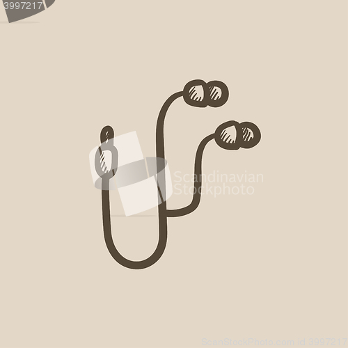 Image of Earphone sketch icon.