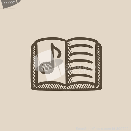 Image of Music book sketch icon.