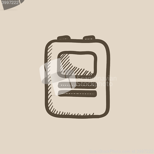 Image of Heart defibrillator sketch icon.