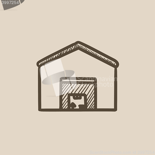 Image of Warehouse sketch icon.