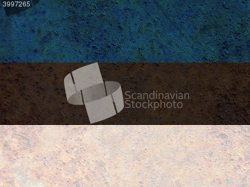 Image of Flag on rusty metal