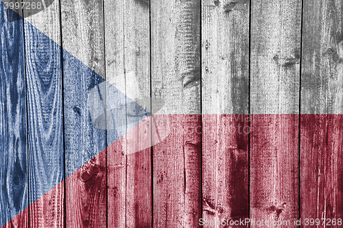Image of Flag on weathered wood