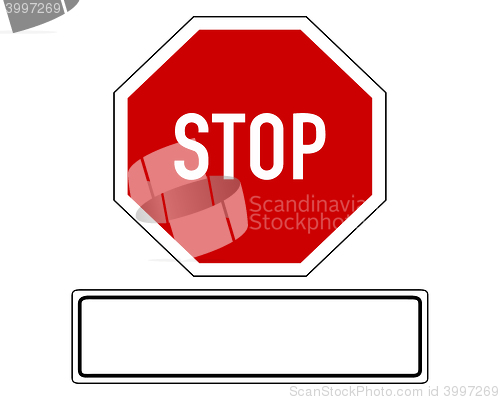 Image of Stop sign with added sign