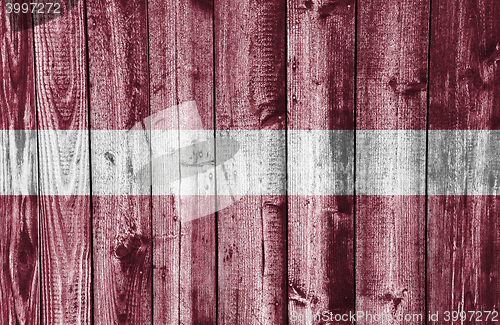 Image of Flag on weathered wood