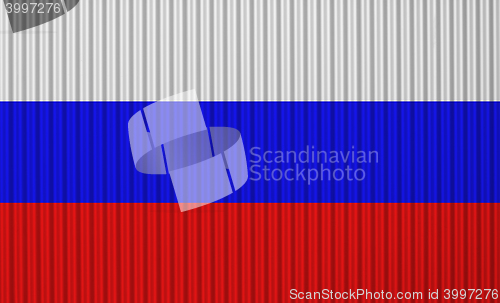 Image of Flag on corrugated iron