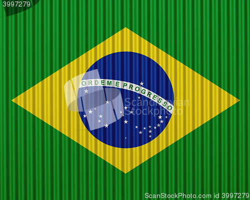 Image of Flag on corrugated iron