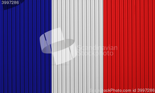 Image of Flag on corrugated iron