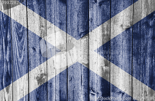 Image of Flag on weathered wood