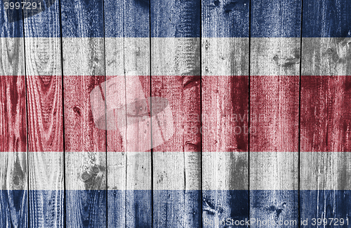 Image of Flag on weathered wood