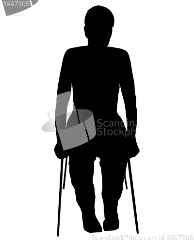 Image of Silhouette of woman on chair