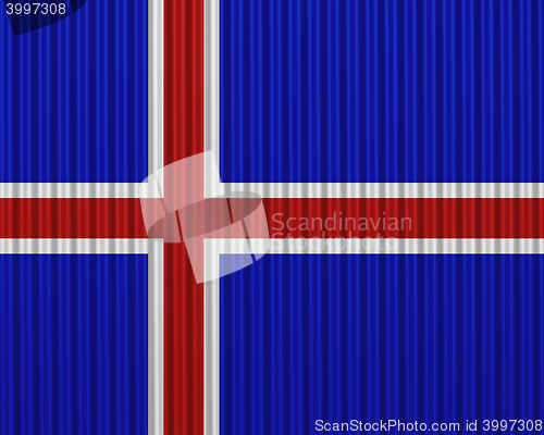 Image of Flag on corrugated iron