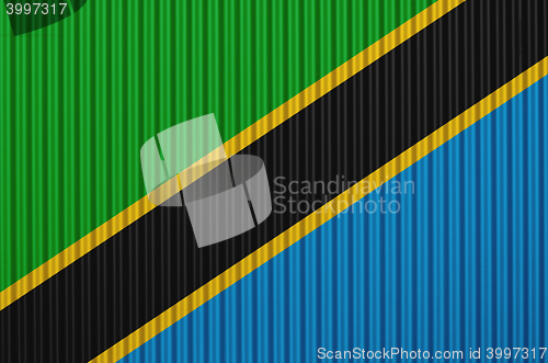 Image of Flag on corrugated iron