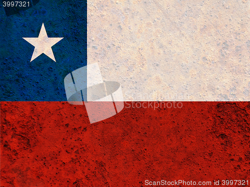 Image of Flag on rusty metal