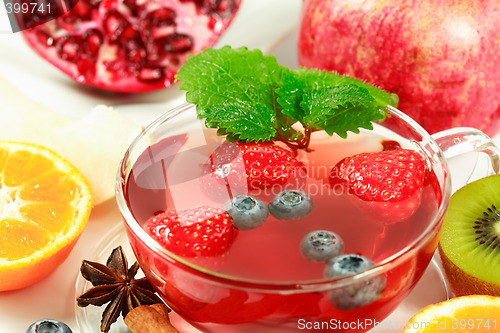 Image of Fruit tea with fresh fruits