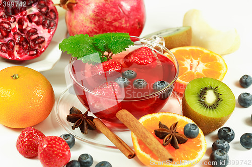 Image of Fruit tea with fresh fruits