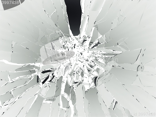Image of Pieces of Broken Shattered white glass