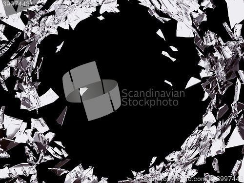 Image of Demolished and Shattered glass over black