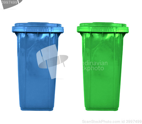 Image of plastic garbage bins isolated