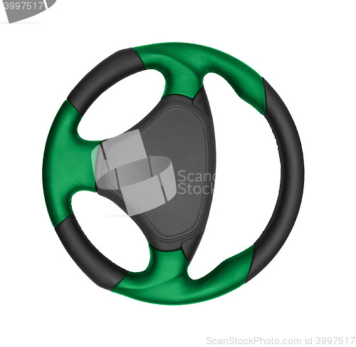 Image of Isolated steering wheel of a car