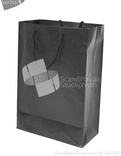 Image of black empty shopping bag on white