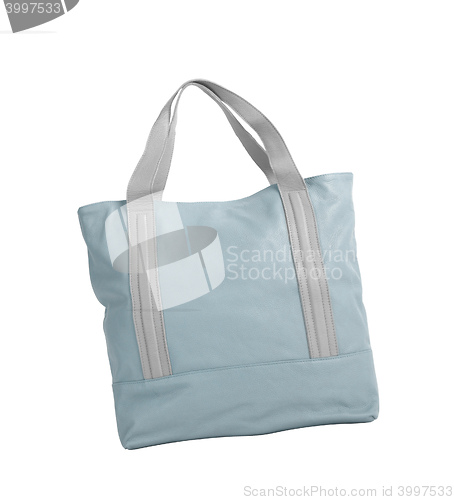 Image of blue bag on a white background