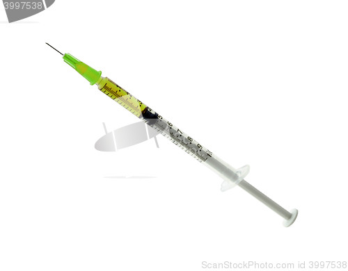 Image of Glass syringe isolated on a white