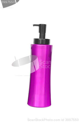 Image of Purple cosmetic bottle isolated on the white