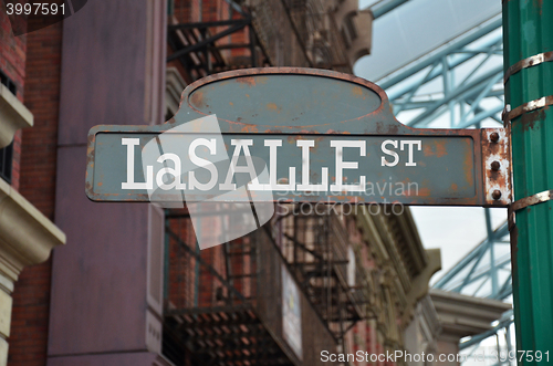 Image of Image of a street sign for LaSalle Street, Chicago