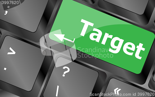 Image of target button on computer keyboard. business concept. Keyboard keys icon button vector