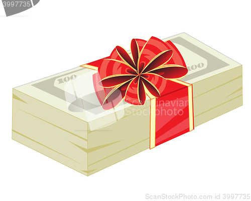 Image of Money in gift to packing
