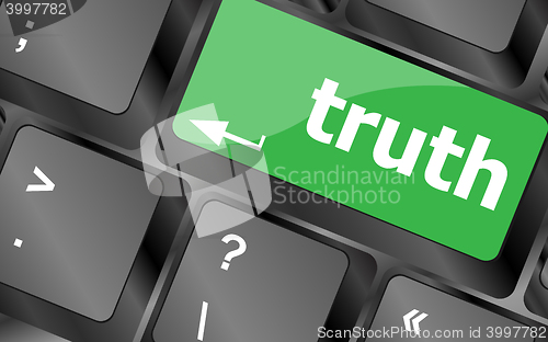 Image of Truth key on keyboard - business concept. Keyboard keys icon button vector