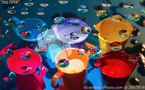 Image of Multicoloredl abstract background through drops