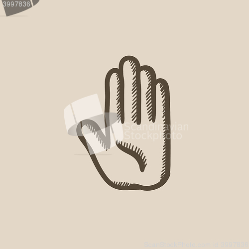 Image of Medical glove sketch icon.