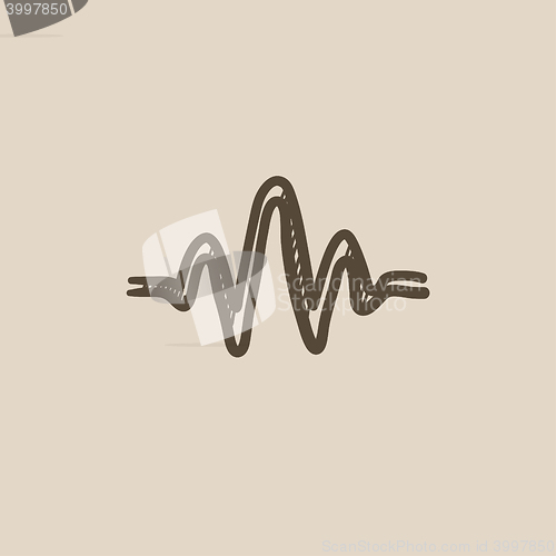 Image of Sound wave sketch icon.