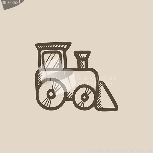 Image of Toy train sketch icon.