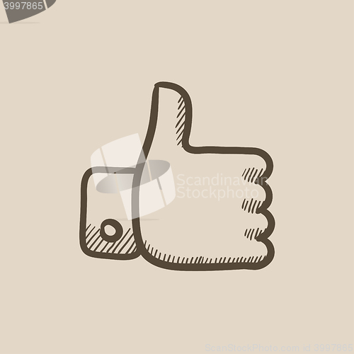 Image of Thumb up sketch icon.