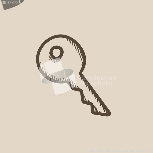 Image of Key for house sketch icon.
