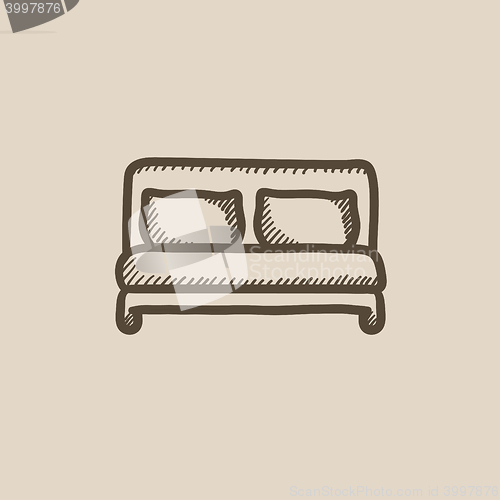 Image of Double bed sketch icon.