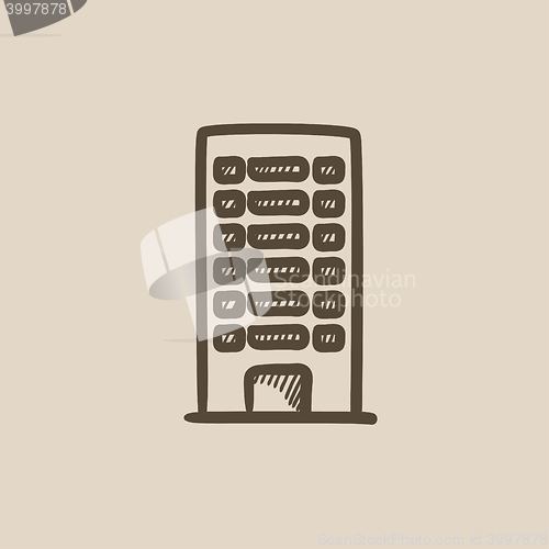 Image of Residential building sketch icon.