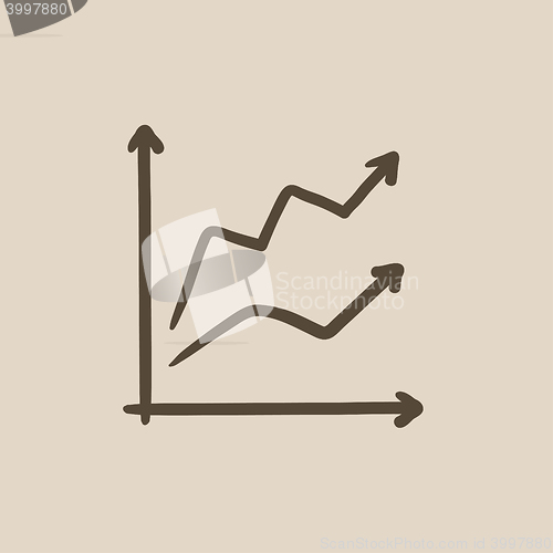 Image of Growth graph sketch icon.