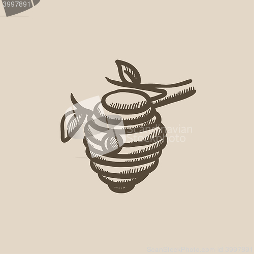 Image of Bee hive sketch icon.