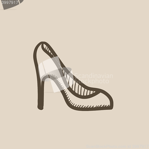 Image of Heel shoe sketch icon.