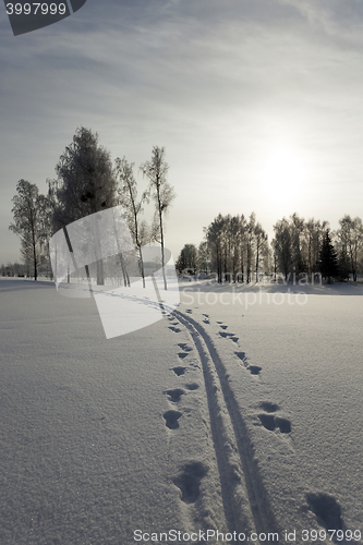 Image of winter road , track.