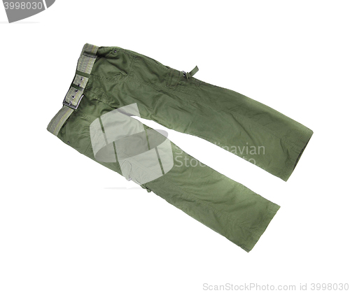 Image of Green sport trousers isolated on white