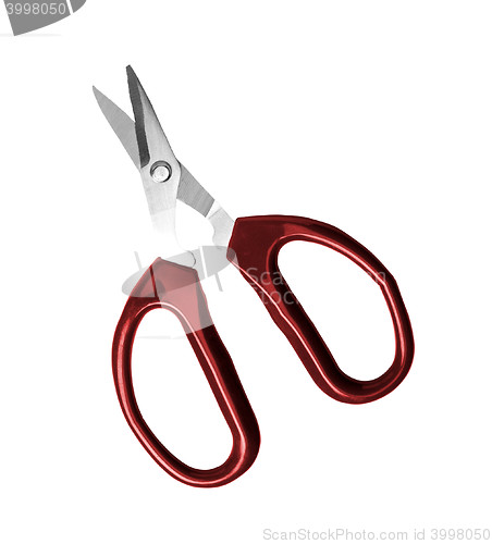 Image of Red scissors isolated on a white background