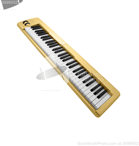 Image of golden piano keyboard