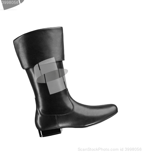 Image of Black rubber boots isolated on white