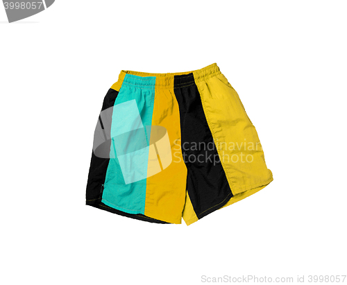 Image of colored shorts isolated on white background