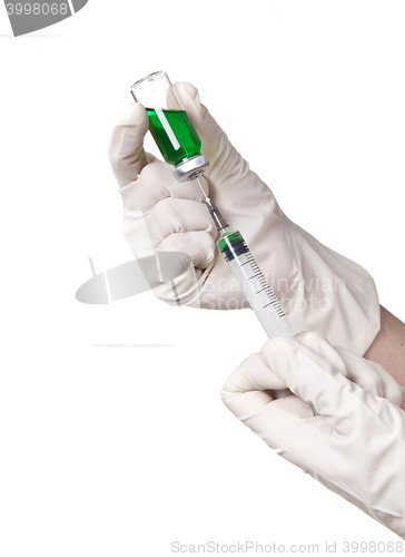 Image of liquid in the syringe