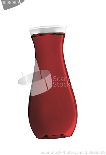 Image of Red cosmetics bottle isolated